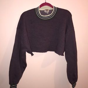 Retro cropped purple sweater